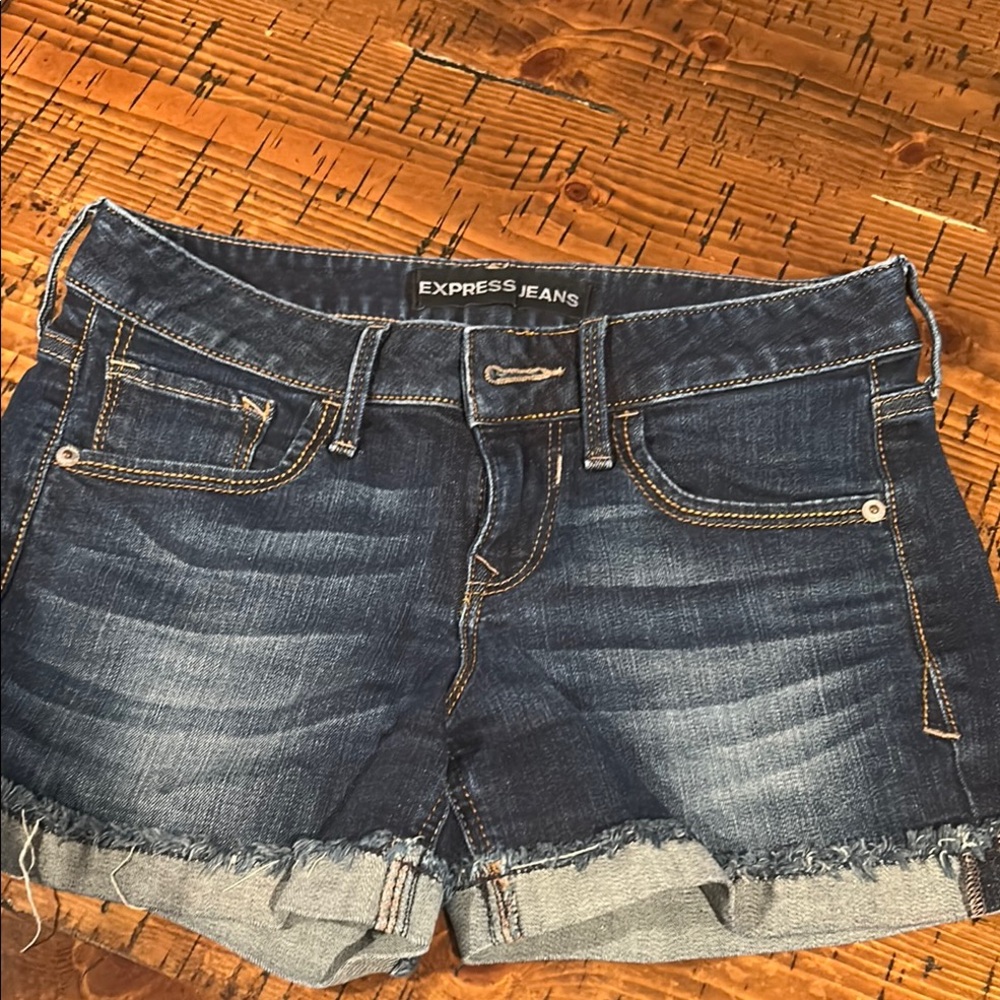 Express Dark Blue Jean Shorts